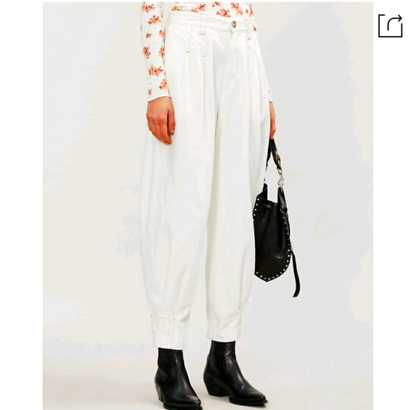Free PeopleWomen's White Barcelona Balloon Pants - Picture 2 of 12